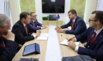 АЛЕКСАНДР ЦЫБУЛЬСКИЙ ВСТРЕТИЛСЯ НА ПМЭФ С ПРЕДСЕДАТЕЛЕМ ПРАВЛЕНИЯ МЕТАЛЛУРГИЧЕСКОГО ХОЛДИНГА "НОВОСТАЛЬ-М" ИВАНОМ ДЕМЧЕНКО